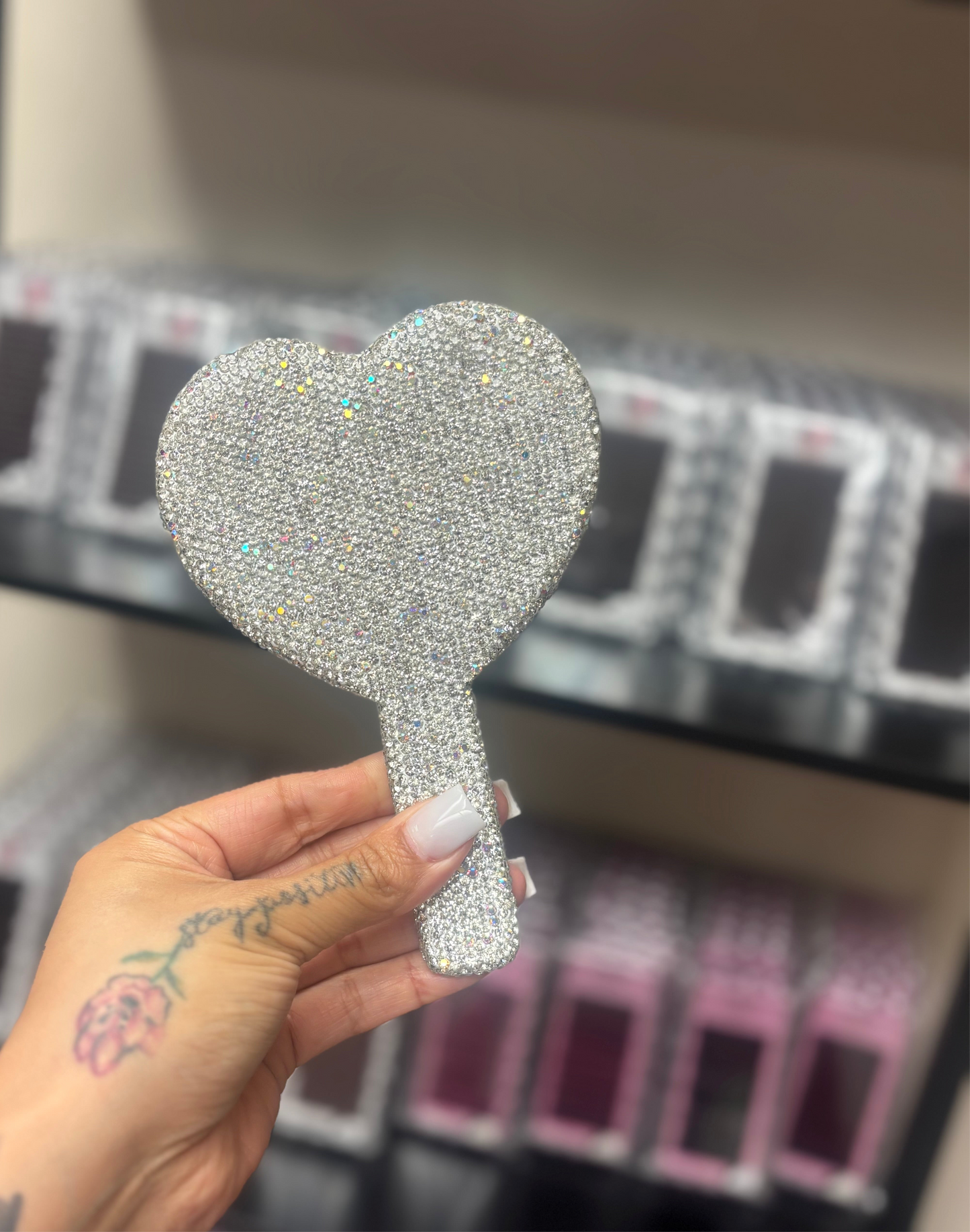 Diamond heart mirror
