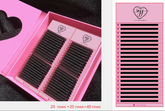 40 row heart of hustler lash box