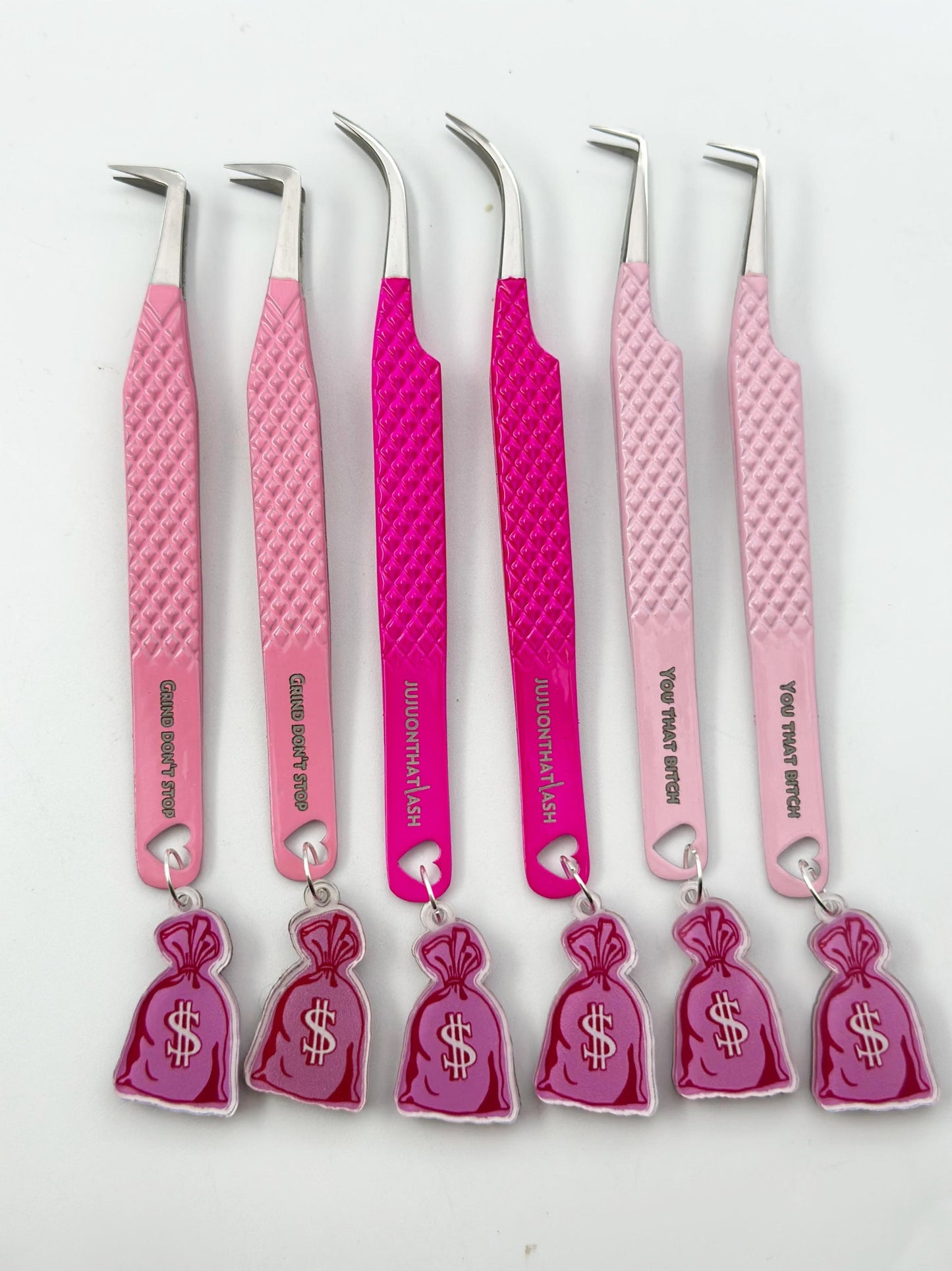 Motivational Pink collection 💰 fiber tip tweezer