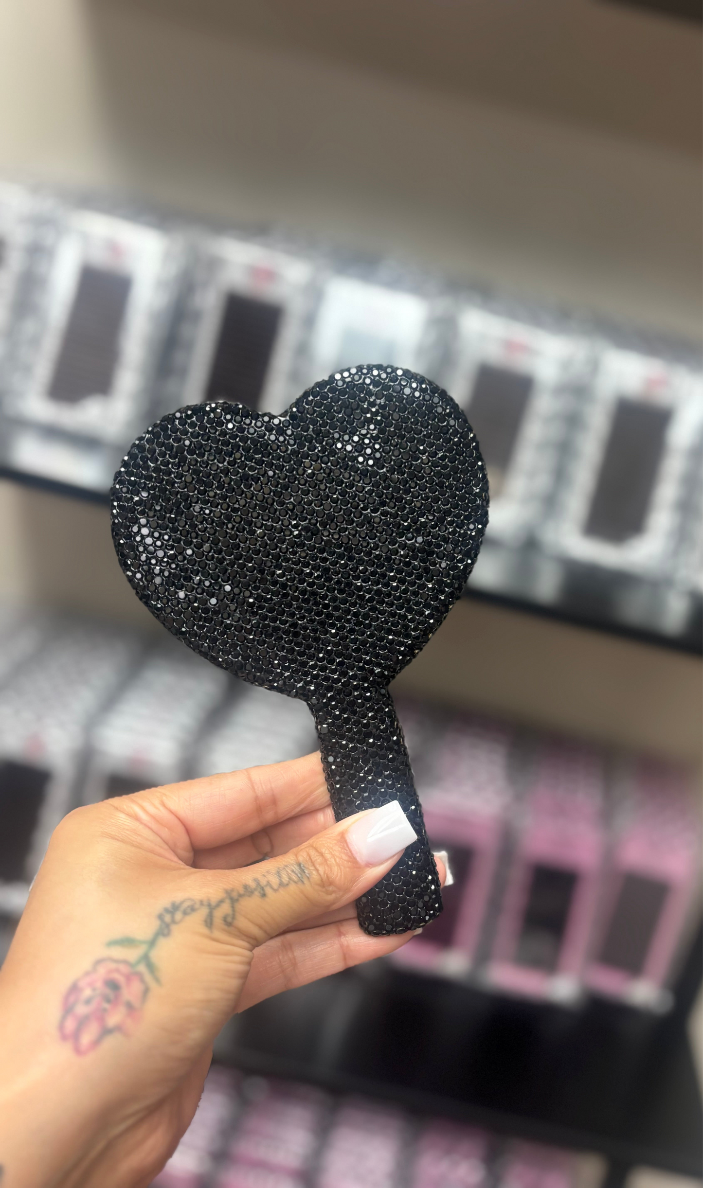 Diamond heart mirror