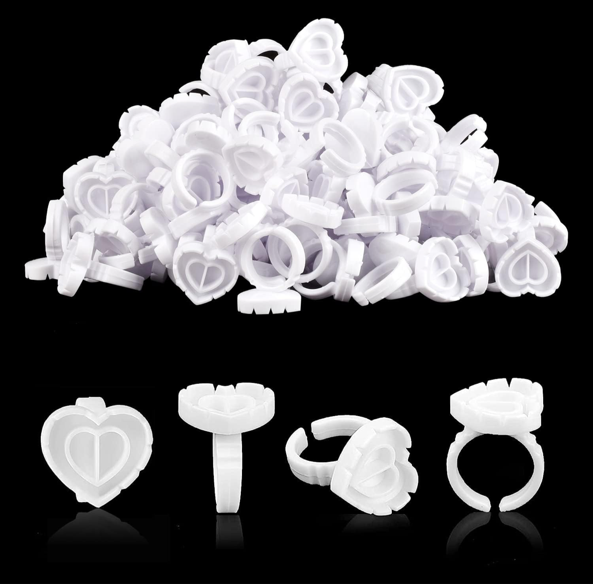 Heart shaped glue rings