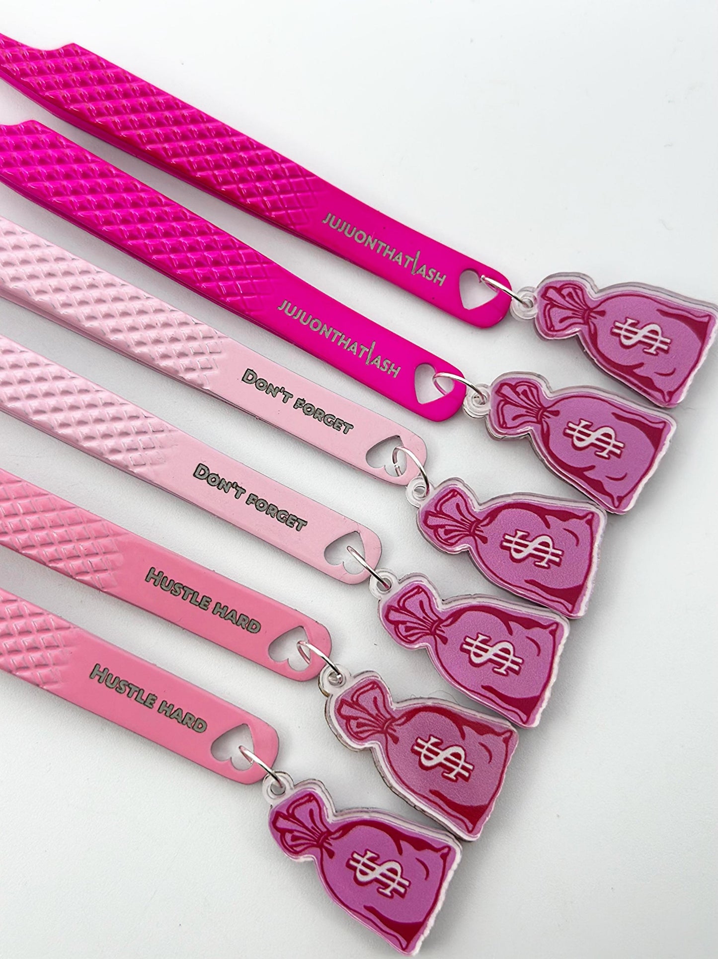 Motivational Pink collection 💰 fiber tip tweezer