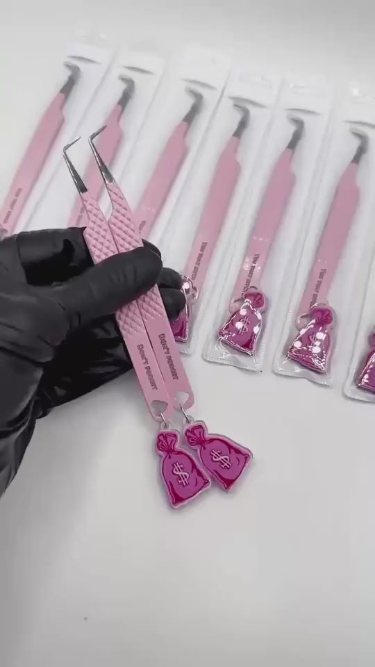 Motivational Pink collection 💰 fiber tip tweezer